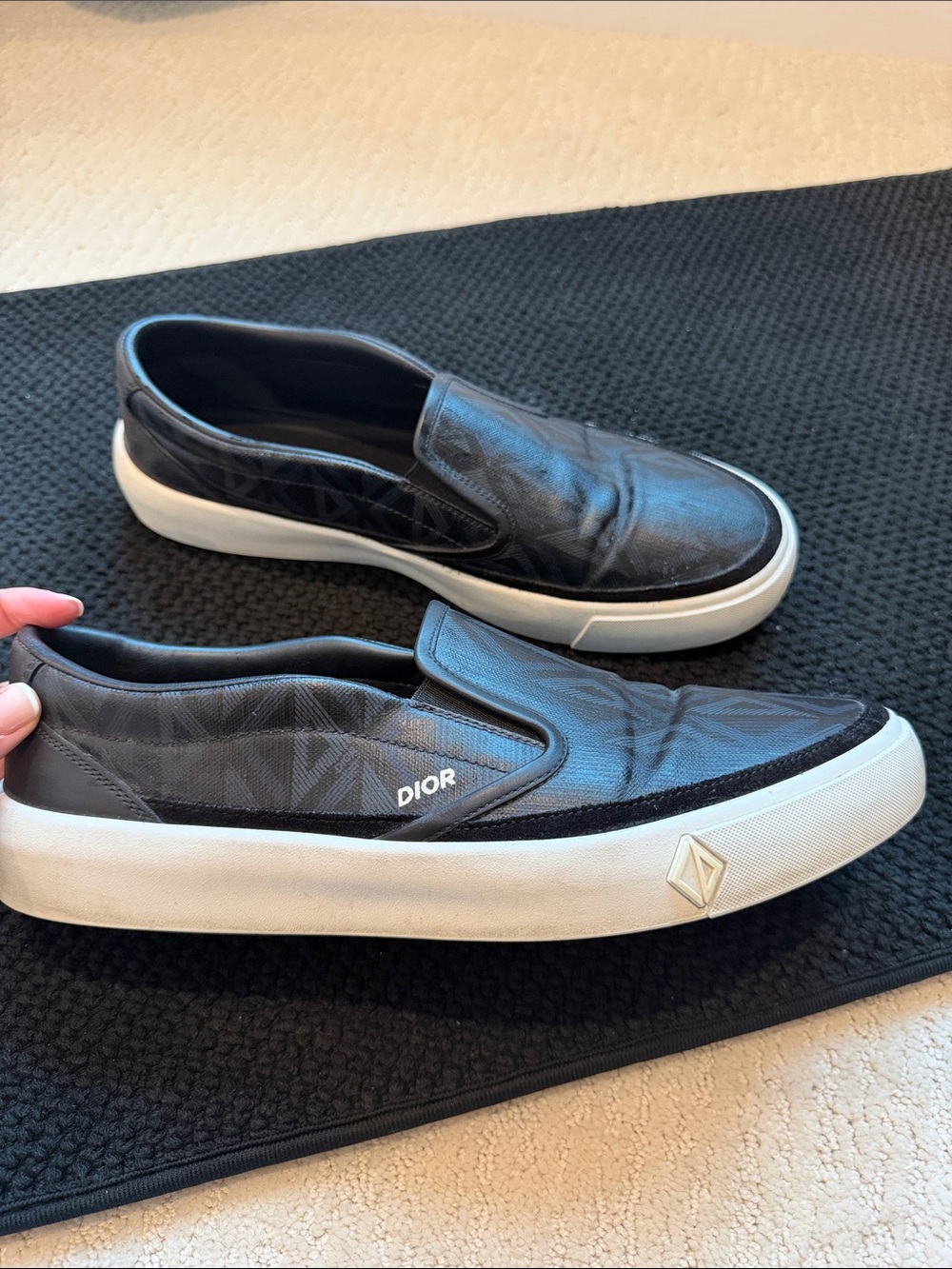 Dior Black & White Men’s Slip-On Loafers